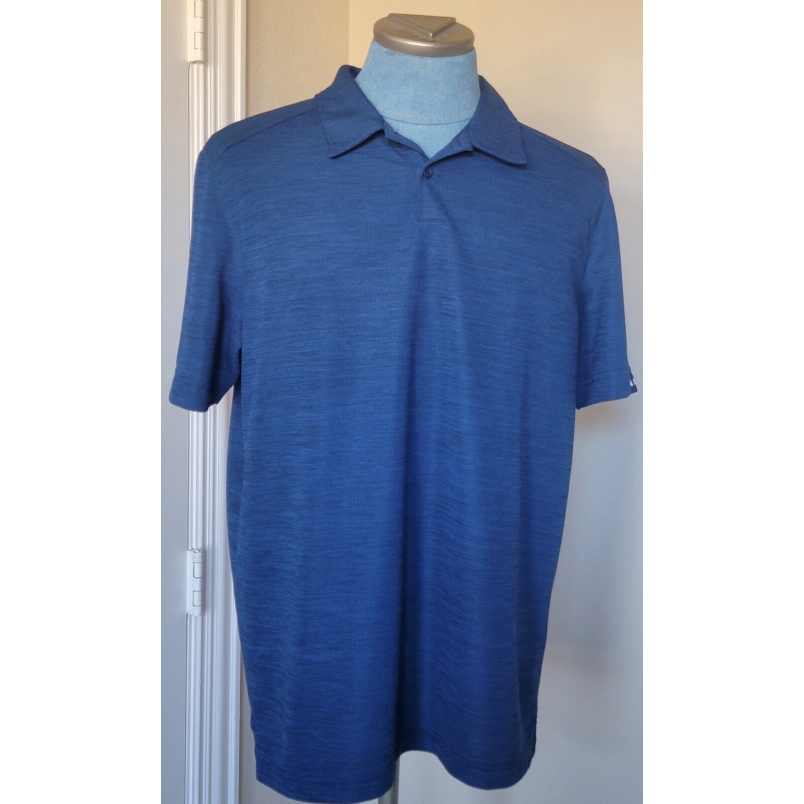 Oakley Regular Fit Sleeve Logo Solid Blue Short Sleeve Polo Shirt Men's Sz Xl